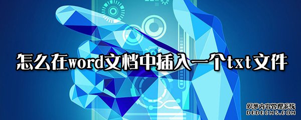 怎么在word文档中插入一个txt文件