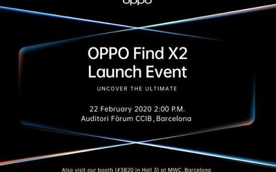 OPPO Find X2发布会时间曝光 2月22日巴塞罗那见？