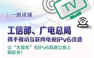 工信部：三大重点任务推进互联网电视业务IPv6改造