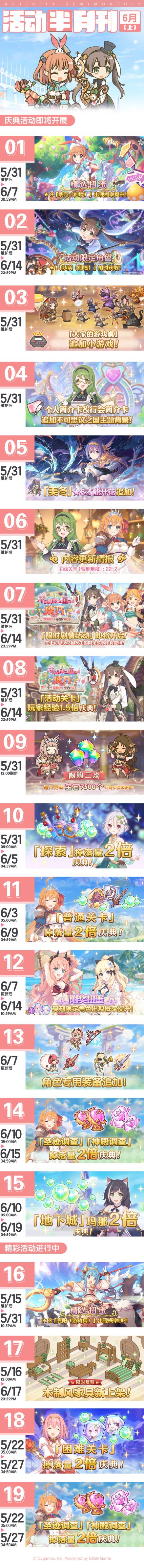 《公主连结》六月上旬勾当一览