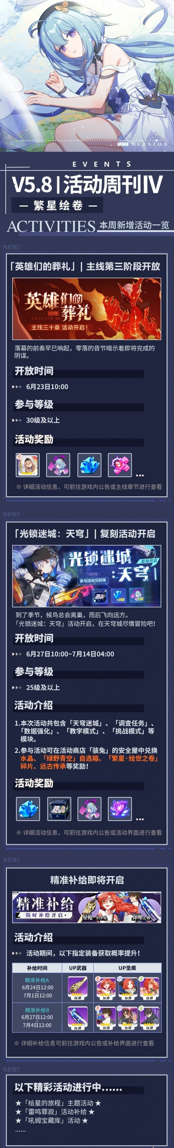 《崩坏3》5.8版本最新勾当预告，5.8版本最新勾当一览